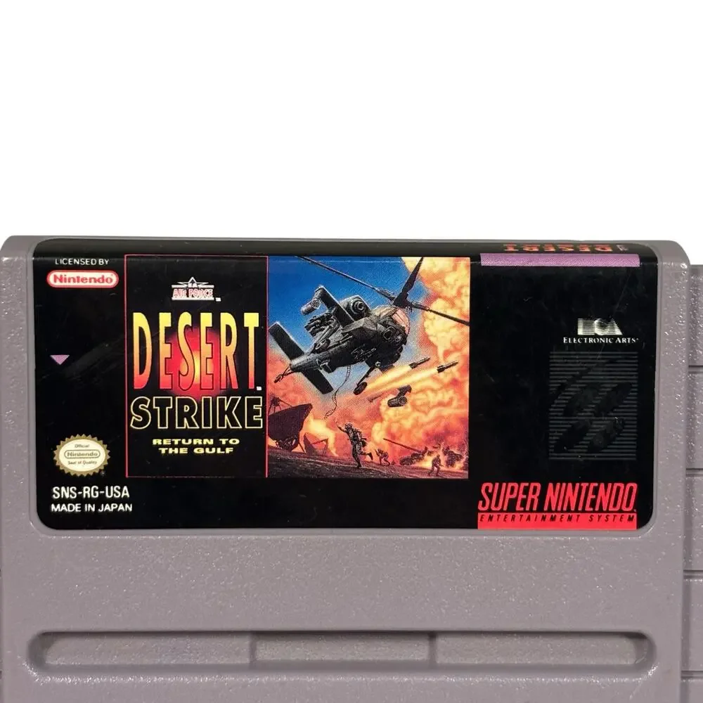 Super Nintendo SNES Desert Strike Return To Gulf Vintage Video Game TESTED
